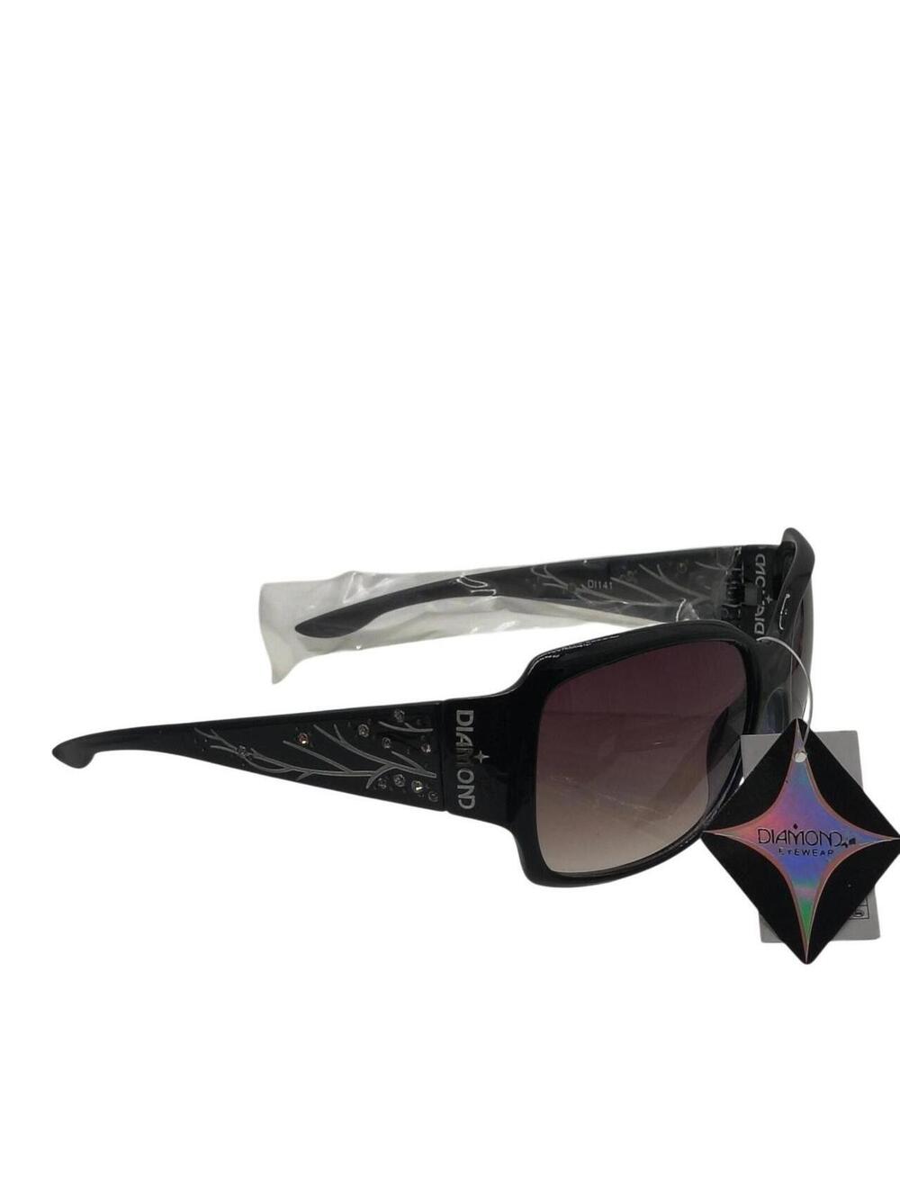 631 Diamond Eyewear black sunglasses with rhinestones and gray gradient lenses